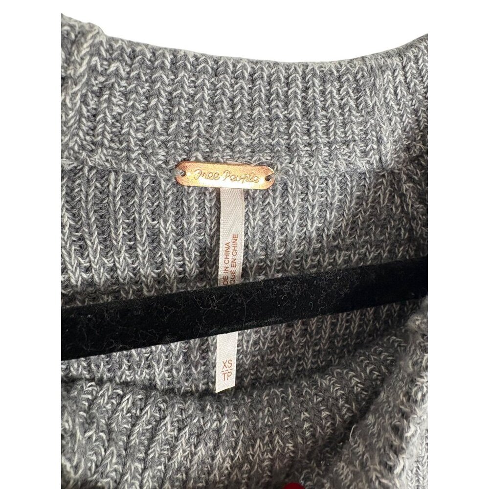 Free People Too Good Pullover Sweater Grey-sz XS - Picture 3 of 7